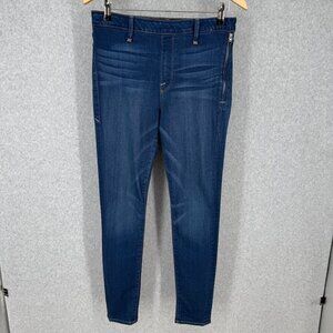 Good American Side Zip Skinny Jeans Size 12/31 Blue Denim Stretch GASZ108